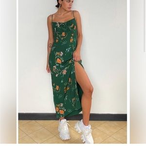 Urban outfitters April tie back midi slip dress